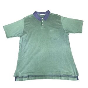 Brooks Brothers Polo‎ Shirt Mens XL Blue Green Short Sleeve Golf